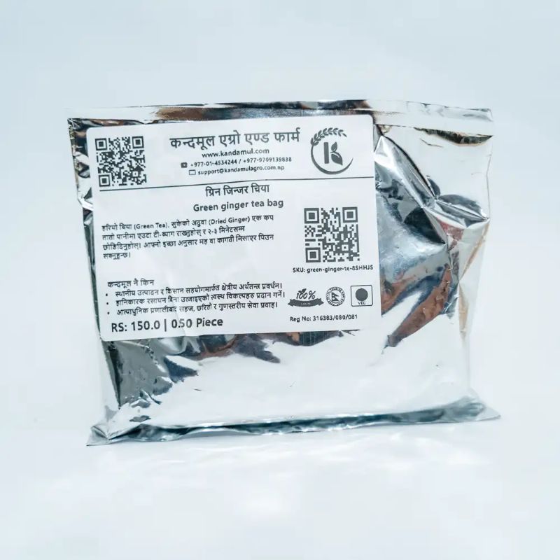Green ginger tea bag